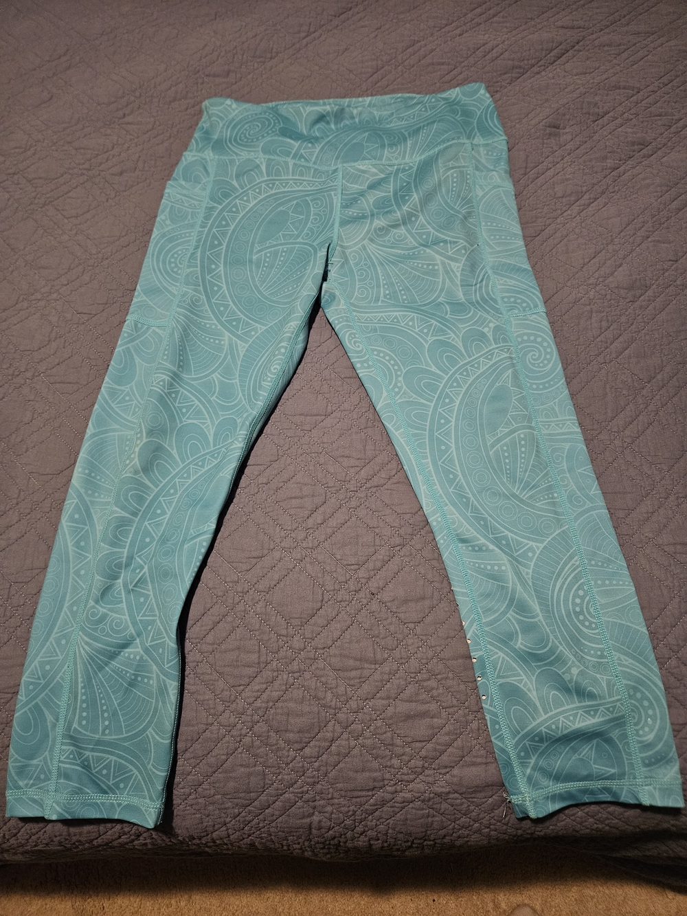 CVG Women's Aqua Patterned Active Leggings
